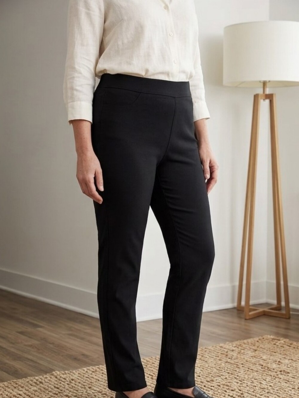 Belle by Kim Gravel Black TripleLuxe Pull-On Straight Leg Jeans - Size 18w Tall